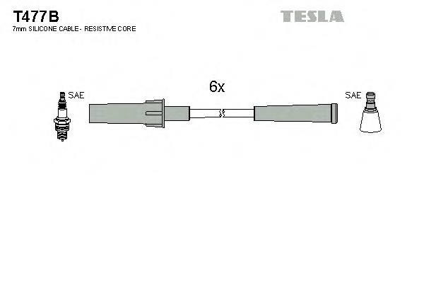 T477B Tesla fios de alta voltagem, kit