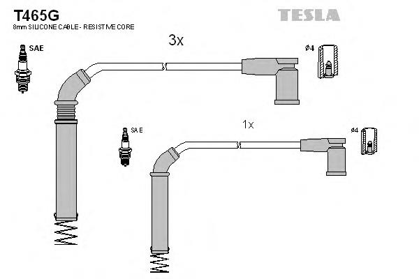 Fios de alta voltagem, kit T465G Tesla