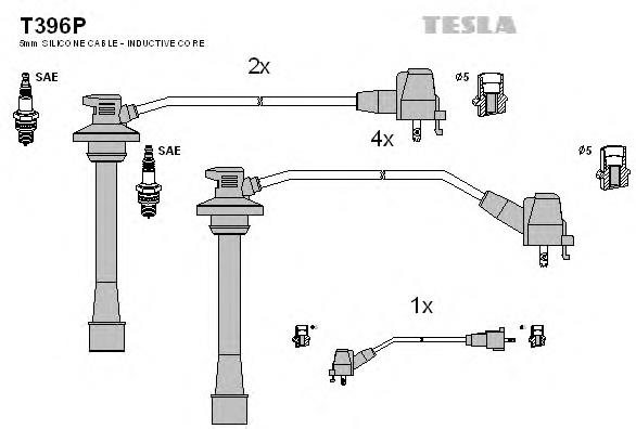 T396P Tesla fios de alta voltagem, kit