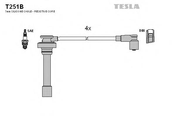 Высоковольтные провода T251B Tesla