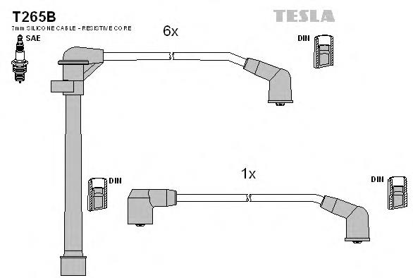 T265B Tesla fios de alta voltagem, kit