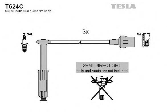 Высоковольтные провода T624C Tesla