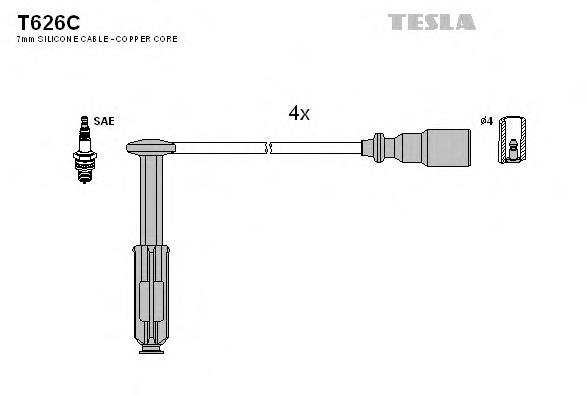 Высоковольтные провода T626C Tesla