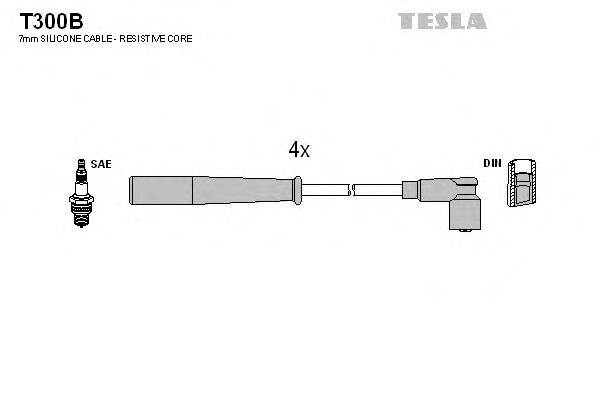 T300B Tesla fios de alta voltagem, kit