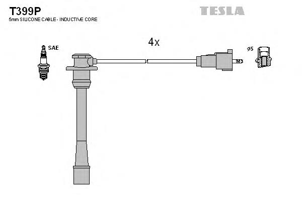 T399P Tesla fios de alta voltagem, kit