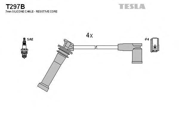 T297B Tesla fios de alta voltagem, kit