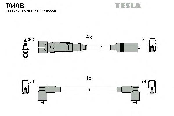 Fios de alta voltagem, kit T040B Tesla