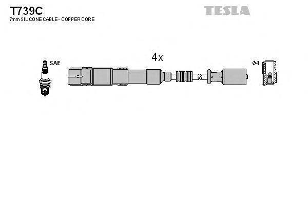 Высоковольтные провода T739C Tesla