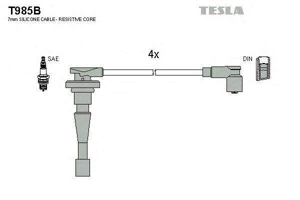 T985B Tesla fios de alta voltagem, kit