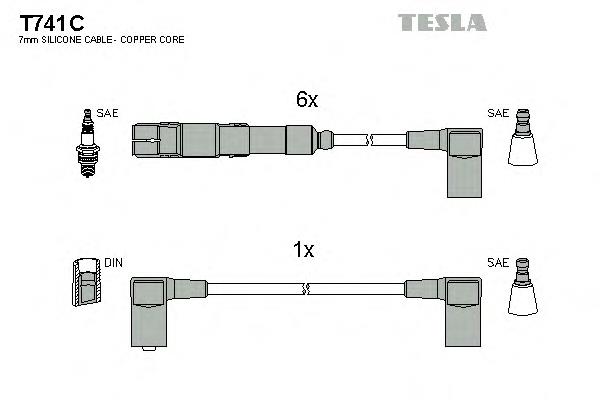 T741C Tesla fios de alta voltagem, kit