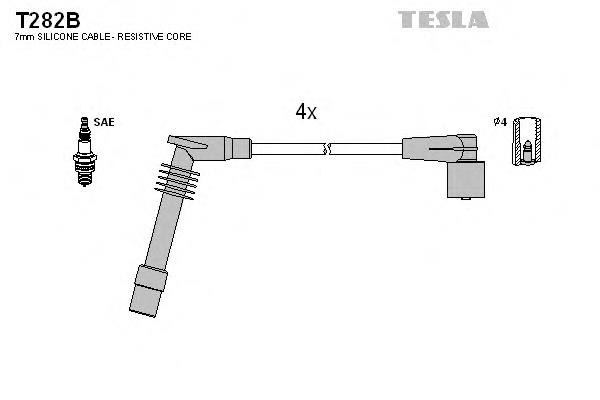 T282B Tesla fios de alta voltagem, kit