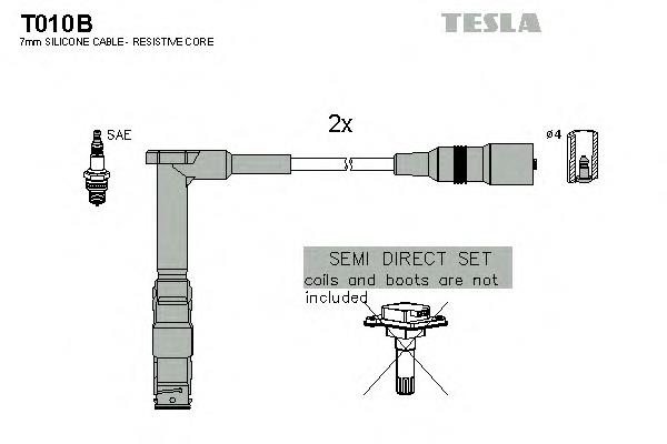 T010B Tesla fios de alta voltagem, kit