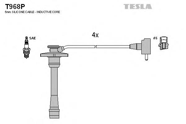 Fios de alta voltagem, kit T968P Tesla