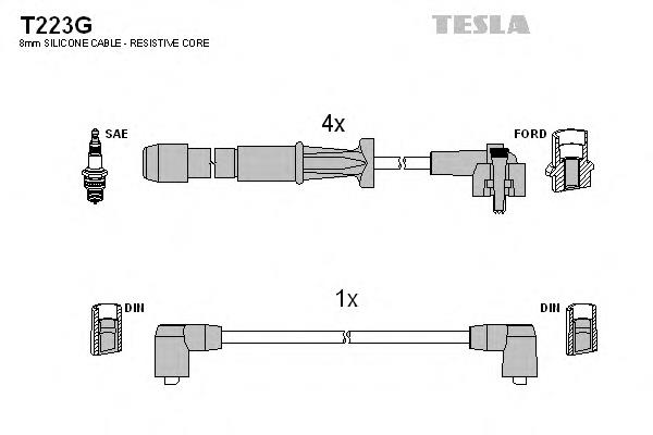 T223G Tesla fios de alta voltagem, kit