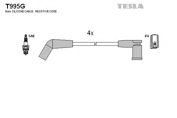 T995G Tesla fios de alta voltagem, kit