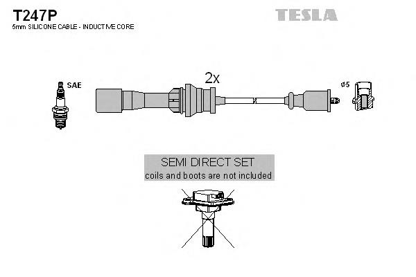 T247P Tesla fios de alta voltagem, kit