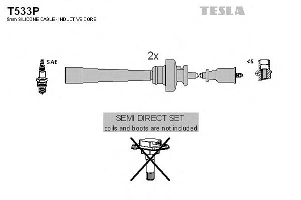 T533P Tesla fios de alta voltagem, kit