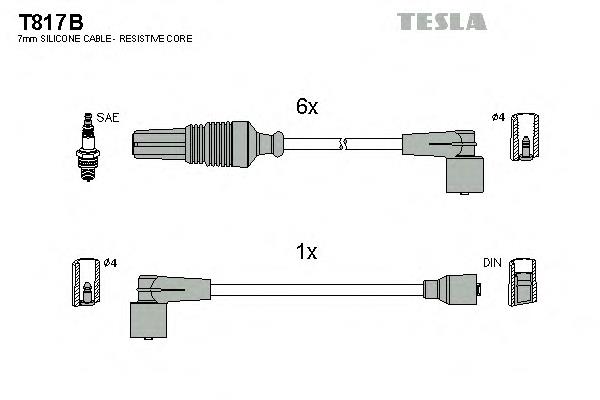 Высоковольтные провода T817B Tesla