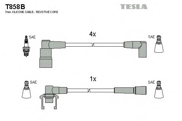 T858B Tesla fios de alta voltagem, kit