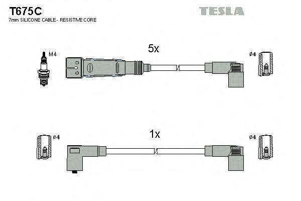 Fios de alta voltagem, kit T675C Tesla