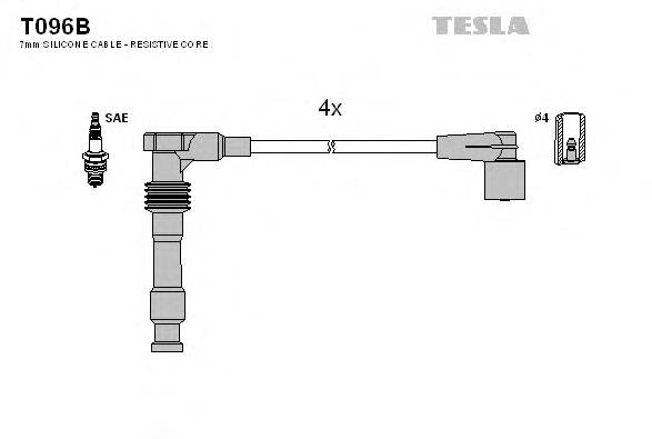 T096B Tesla fios de alta voltagem, kit