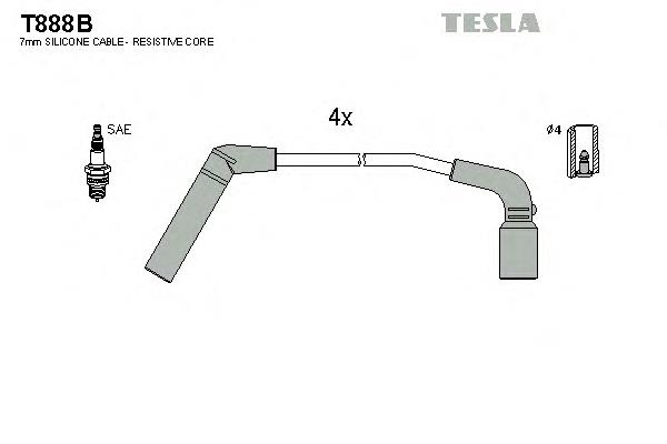 T888B Tesla fios de alta voltagem, kit