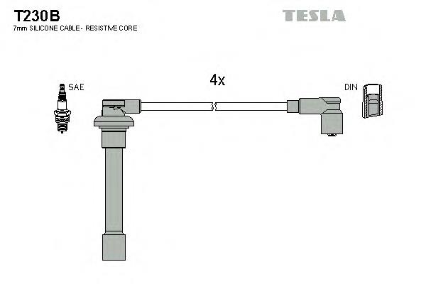 T230B Tesla fios de alta voltagem, kit