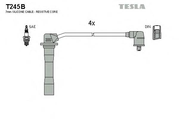 T245B Tesla fios de alta voltagem, kit