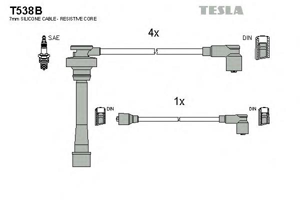 T538B Tesla fios de alta voltagem, kit