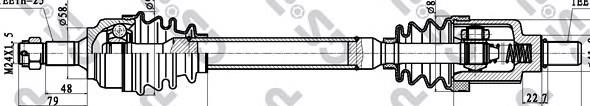 Semieixo (acionador) dianteiro esquerdo DRS636800 Open Parts