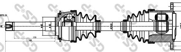 Semieixo (acionador) dianteiro para Toyota Hilux (N)