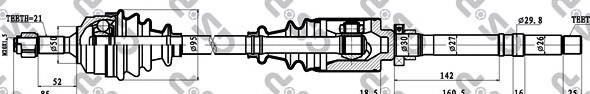 Полуось (привод) передняя правая 000032737L Peugeot/Citroen