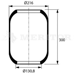 Coxim pneumático (suspensão de lâminas pneumática) do eixo traseiro 47144 Febi