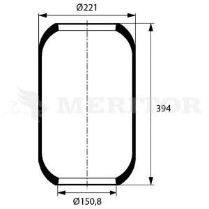 MLF8090 Arvin Meritor coxim pneumático (suspensão de lâminas pneumática do eixo)