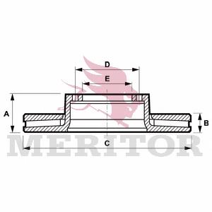 Передние тормозные диски MBR5056 Arvin Meritor