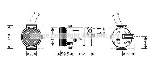 Компрессор кондиционера OLK318 Prasco