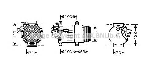 Компрессор кондиционера MSK434 Prasco