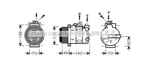 Компрессор кондиционера MSK393 Prasco