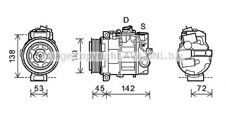 Компрессор кондиционера MSK577 Prasco