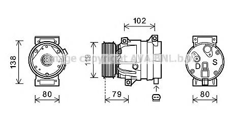 Компрессор кондиционера RTK474 Prasco