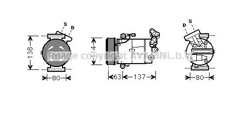 Компрессор кондиционера RTK437 Prasco