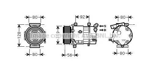 Компрессор кондиционера CNK255 Prasco