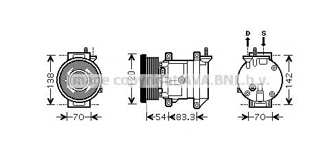 Компрессор кондиционера DWK071 Prasco