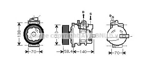 Компрессор кондиционера AIAK272 Prasco