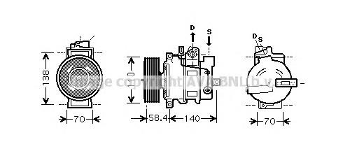 Компрессор кондиционера AIK274 Prasco