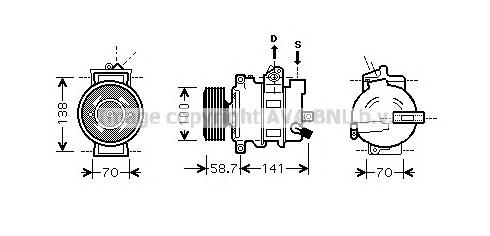 Компрессор кондиционера AIK279 Prasco