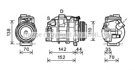 Компрессор кондиционера BWK423 Prasco