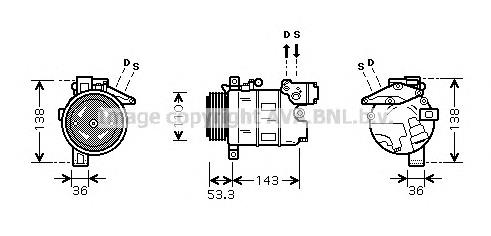 Компрессор кондиционера BWK321 Prasco