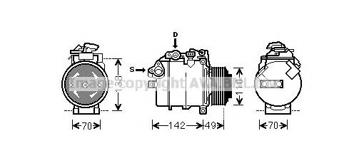 Компрессор кондиционера BWK387 Prasco