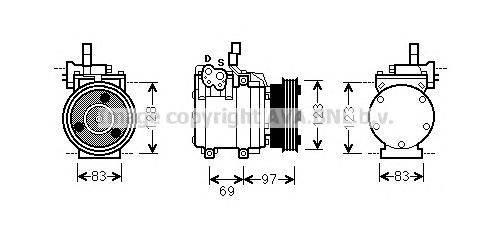 Компрессор кондиционера HYK065 Prasco